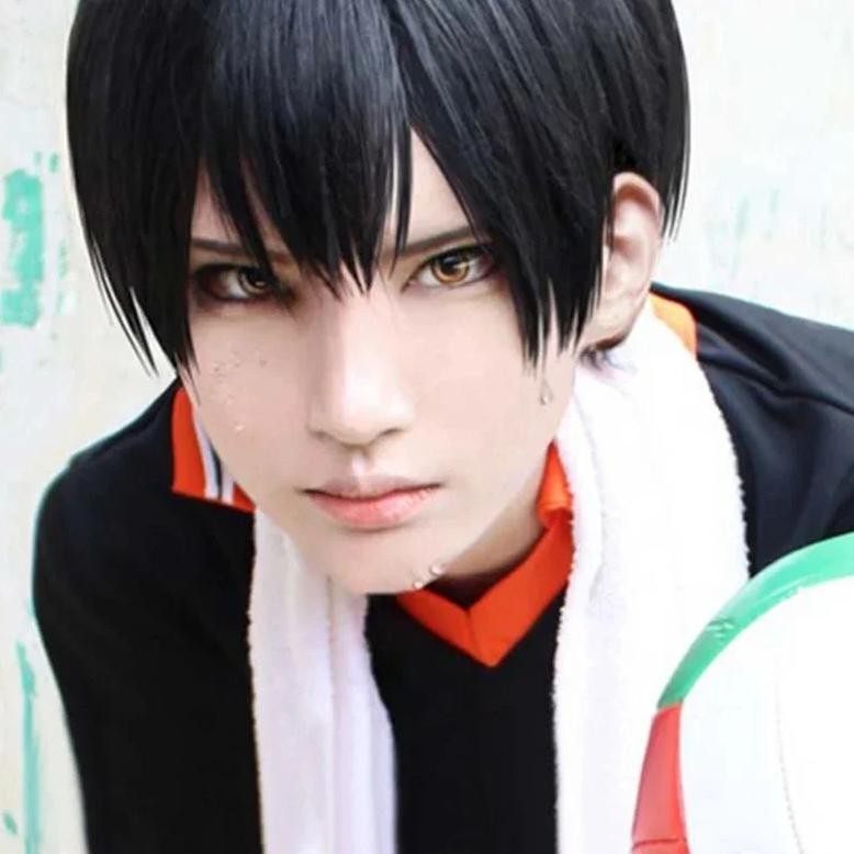 Haikyuu Short Black Tobio Kageyama High School Volleyball Club Kageyama Tobio Heat Resistant Hair Co