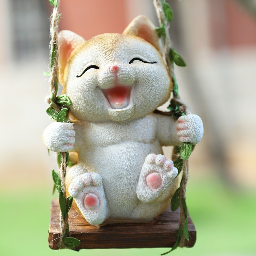 Ayunan Papan Kayu Kucing Gantung Ornamen Taman Dekorasi Dinding