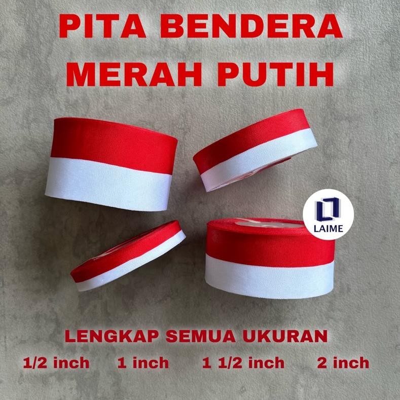 

re-65 Special Promo PITA MERAH PUTIH ROLL PITA BENDERA PITA AGUSTUSAN 1 inch 1/2 inch 2 inch Berkualitas Terlaris