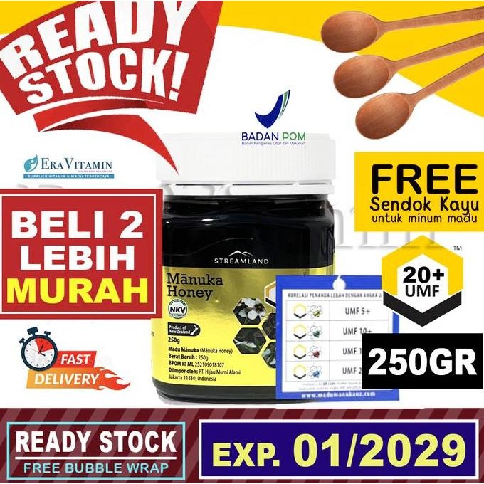 

TERMURAH STREAMLAND MANUKA HONEY UMF 20+ - MADU ASLI MANUKA NEW ZEALAND MGO TINGGI