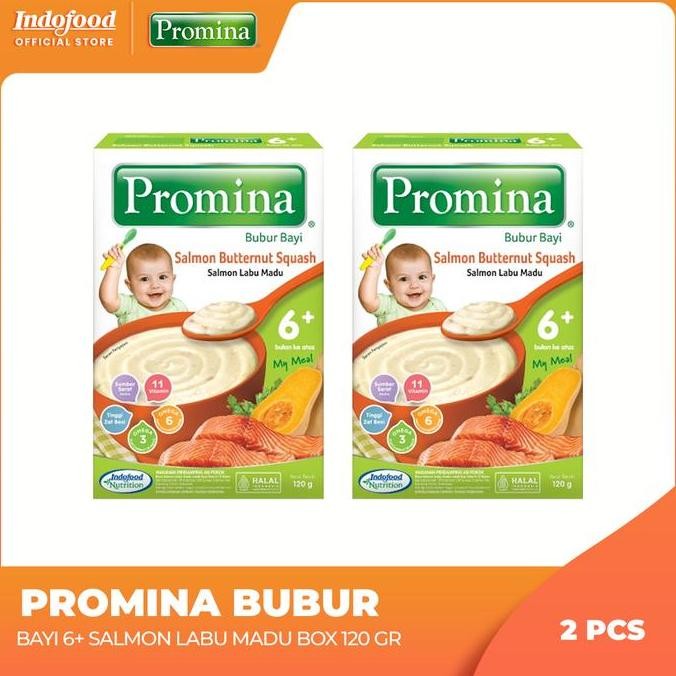 

TERMURAH 2PCS PROMINA BUBUR BAYI 6+ RASA SALMON LABU MADU 120GR MAKANAN MPASI PRAKTIS