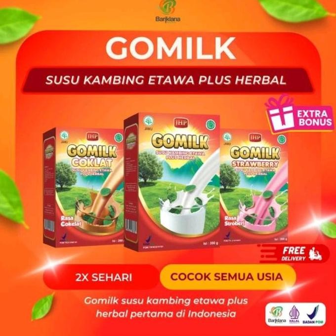 

TERMURAH SUSU KAMBING ETAWA GOMILK + FREE MADU - TINGGI GIZI 200GR | DISTRIBUTOR RESMI