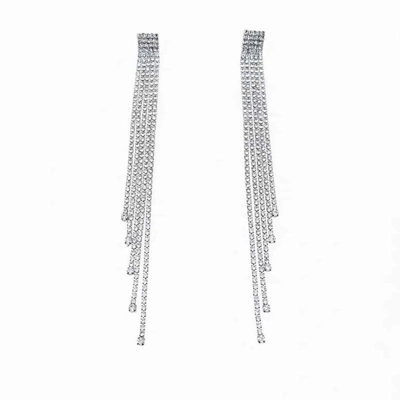 Anting Permata Jurai Panjang Korean Look Simple Elegan