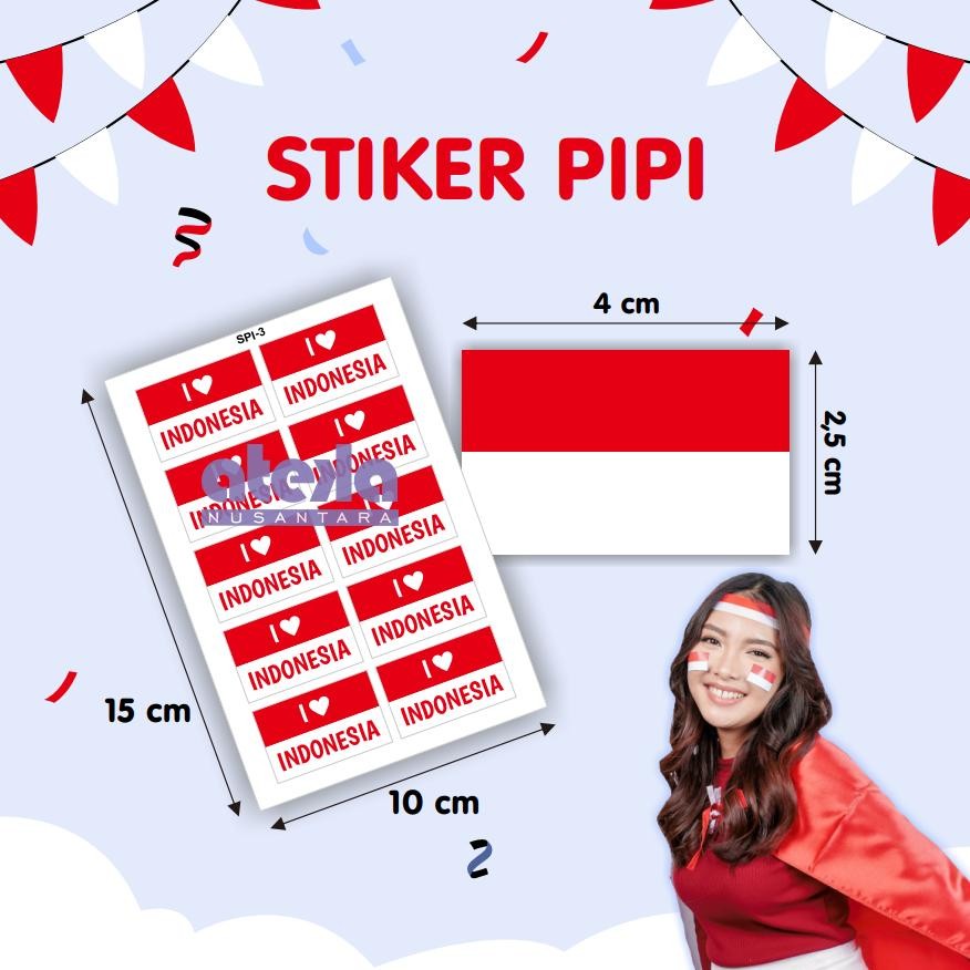 

Iq45 Tempelan Pipi Bendera Indonesia - Sticker Pipi Merah Putih - Indonesia 17 Agustus
