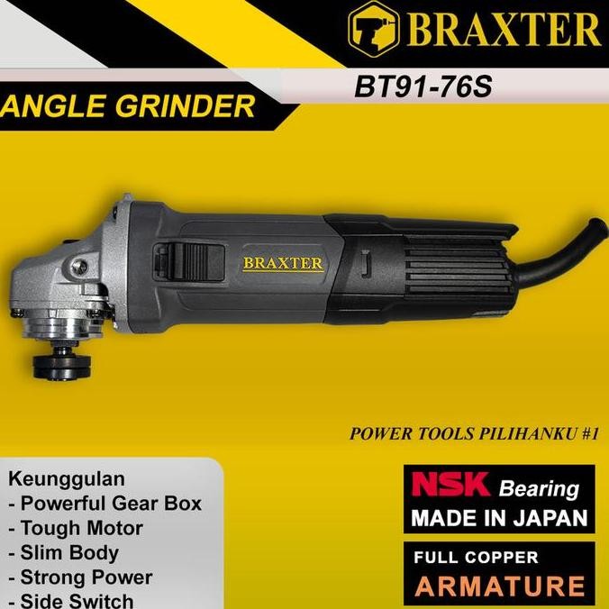 Braxter Mesin Gerinda Tangan Bt 91-76S Mesin Gerinda 4" Saklar Samping