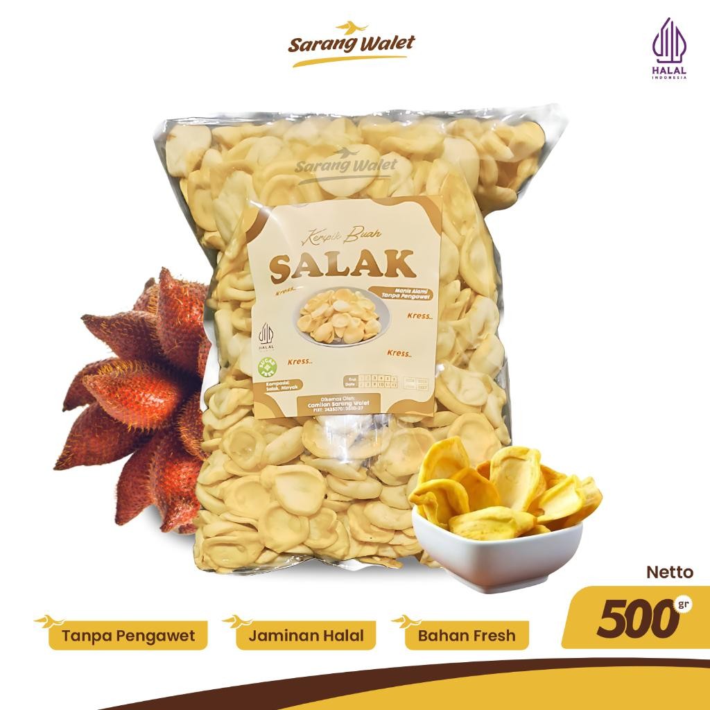 

Keripik Salak Grade A 500gr Kripik Buah Khas Malang Snack Renyah Tanpa Bahan Pengawet Pewarna Buatan Ori!!