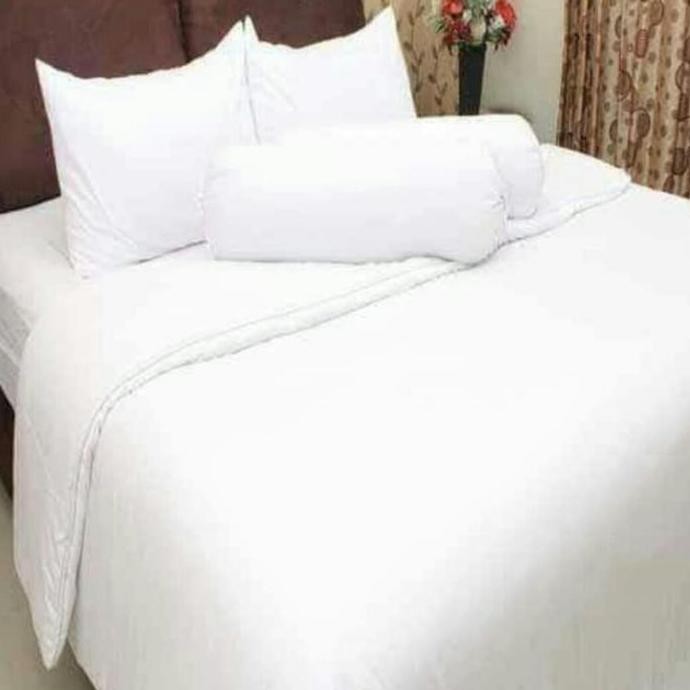 PROMO sprei hotel sprei putih polos embos tinggi 35cm