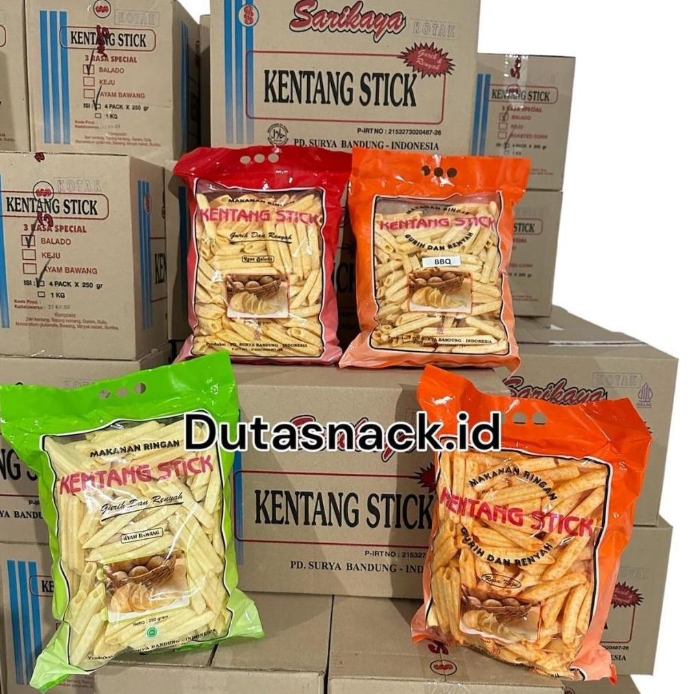 

1 Karton Stick Kentang Premium Sarikaya Isi 4 Karung - Gurih By Dutasnack.Id
