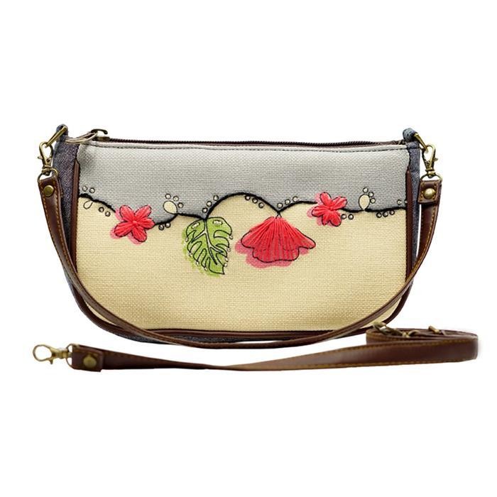 Marawa Tenzo - Flos Shoulder Bag Tas Etnik Mini Wanita Handmade Denim