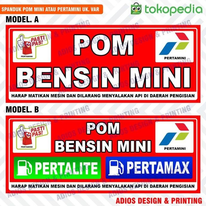 ready spanduk banner pertamini / pom mini / pom bensin mini model baru