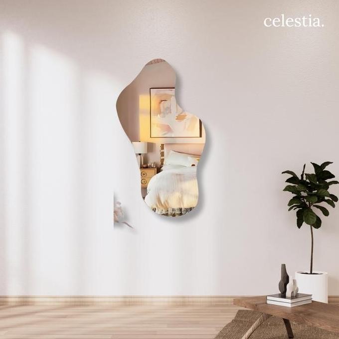 Cermin Aesthetic Kaca Dinding Gantung Tempel Estetik Mirror Wall Perlengkapan Kamar Meja Rias [ Pack