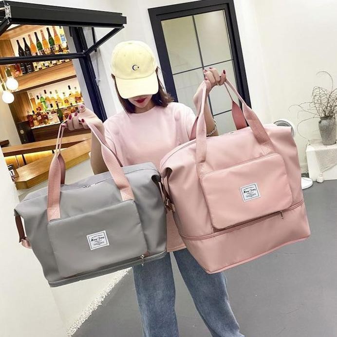 EZZYMART Tas Travel Lipat Anti Air / Tas Gym Wanita / Tas Besar Lipat Portable