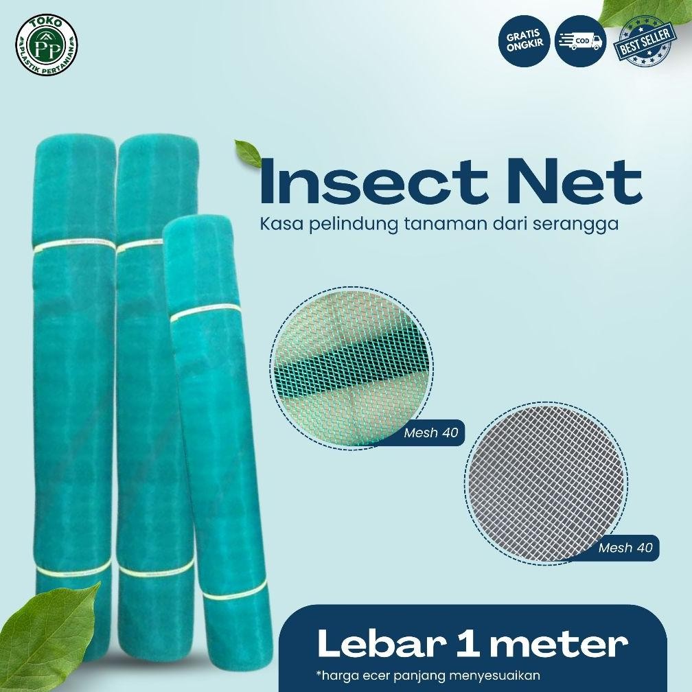 Insect Net Lebar 1 Meter - Jaring Penghalang Serangga Greenhouse - Jaring Kasa Insect Net Cod