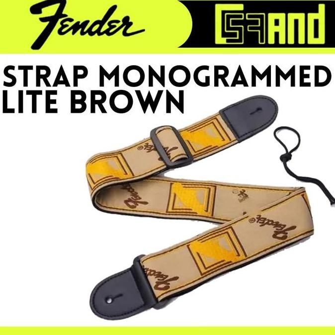 Ori - Strap Gitar Motif Monogram Fender - Tali Gitar Bass Premium Adjustable