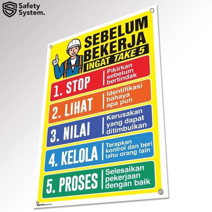 ready Spanduk banner K3 safety keselamatan kerja safety K3 sebelum bekerja ingat take 5