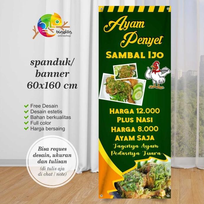 ready Cetak Spanduk Banner Ayam Penyet Sambal Ijo