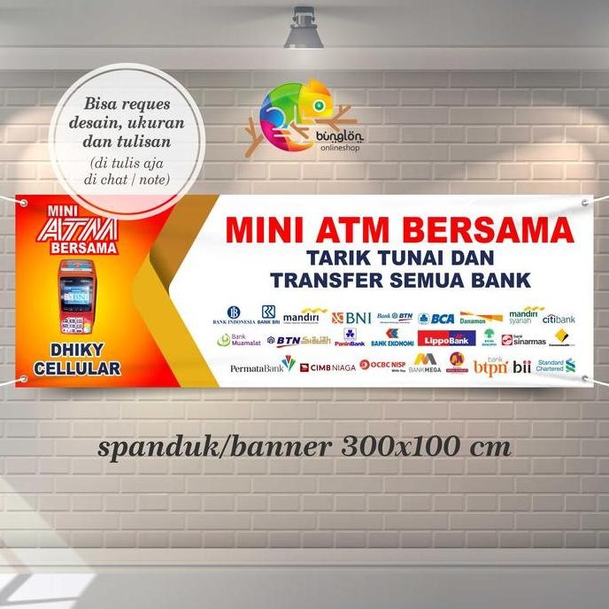 ready Banner, Spanduk 3x1 M (Contoh Mini ATM Bersama)