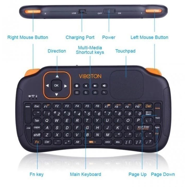 DS VIBOTON S1 Mini 2.4GHz Wireless Smart Keyboard Air Mouse