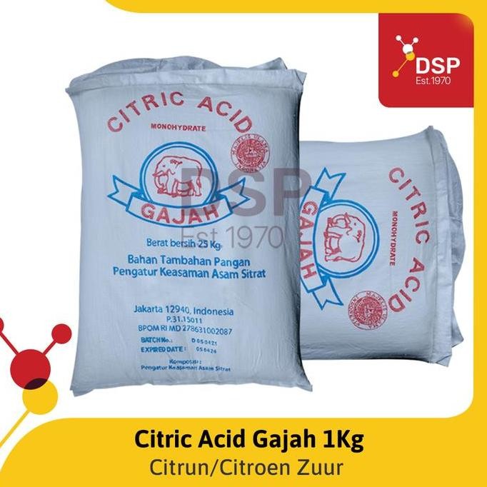 

LM Citric Acid atau Citrun Cap Gajah Ex. Lokal Food Grade 1 Kg