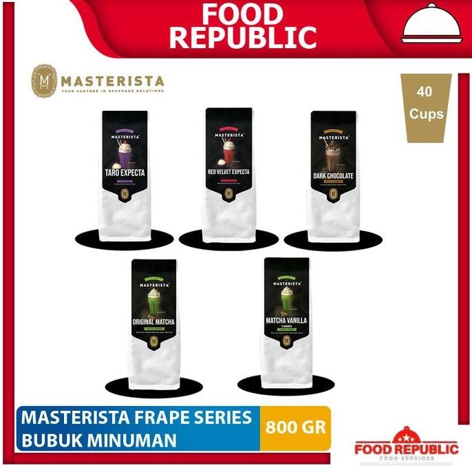 

Terlaris Masterista Minuman Bubuk Red Velvet Dark Chocolate Matcha Taro Halal Ready Stok