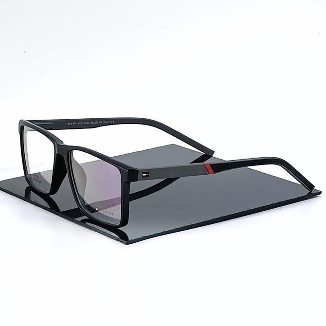 Frame Kacamata Pria Sporty Model Kotak Engsel Per Pegas Paket Lensa