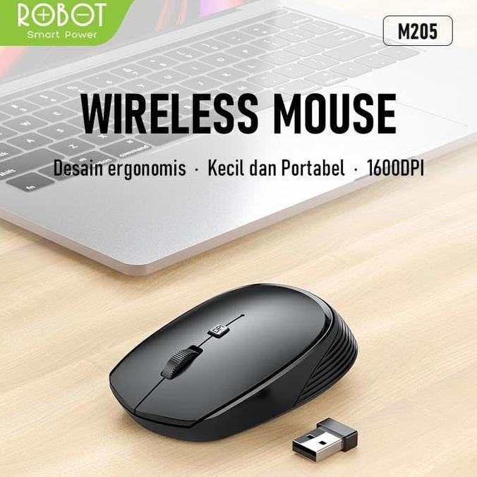 Diskon Mouse Wireless Robot M205 Original - Tanpa Baterai / Non Rechargeable