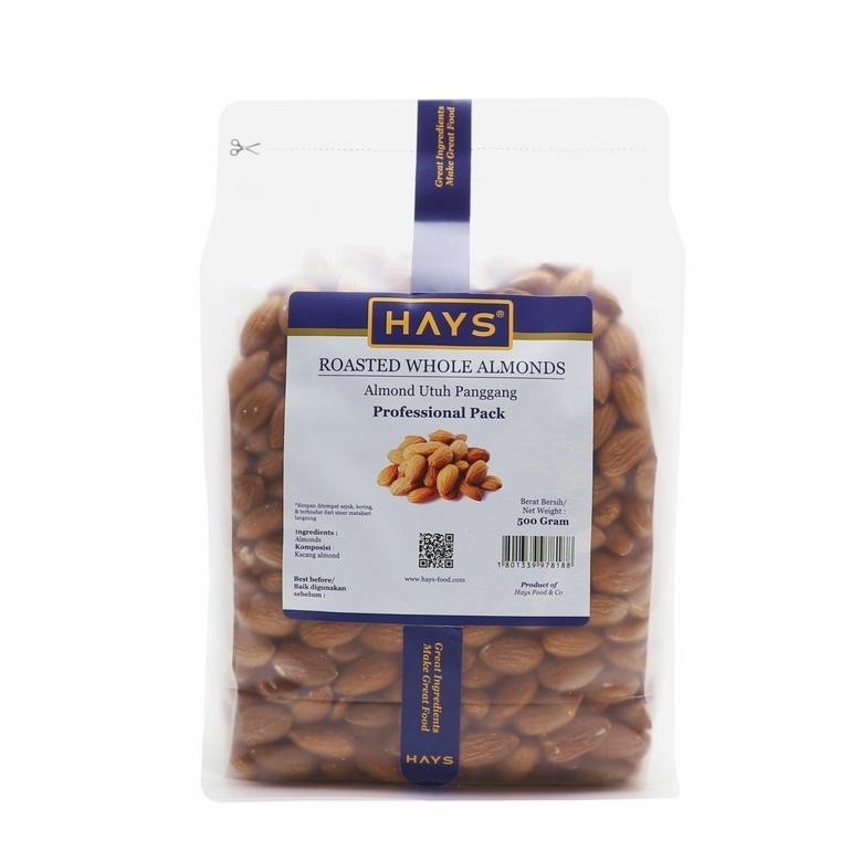 

Fue-K5X20 Almond Utuh Panggang 500 Gram / Roasted Whole Almond 500 Gram - Hays Gr-8
