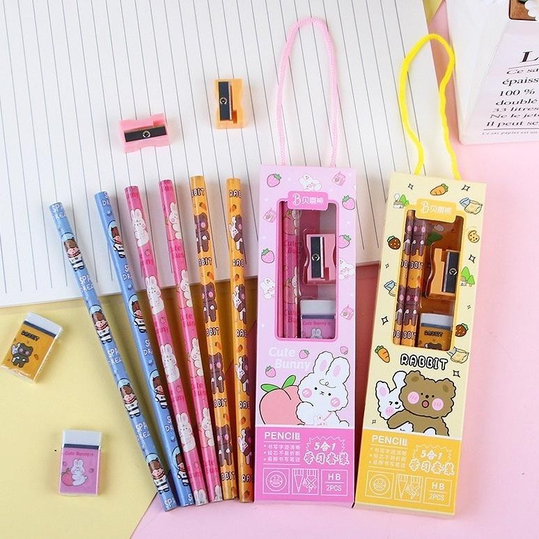 

Terlaris! Msbs Stationery Set 5 In 1 Alat Tulis Anak Sekolah Penghapus Penggaris Pensil Serutan Karakter Lucu Set Alat Tulis Anak Motif Kartun