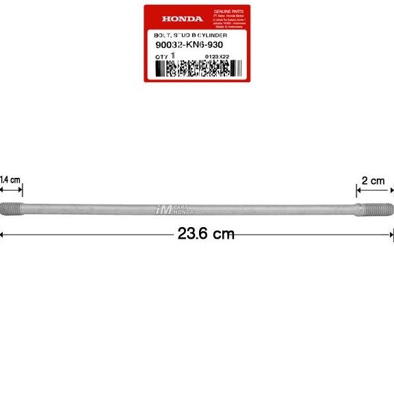 90032-KN6-930 Baut Ancer Tusuk Sate Panjang Bolt Stud B Cylinder Head Tiger