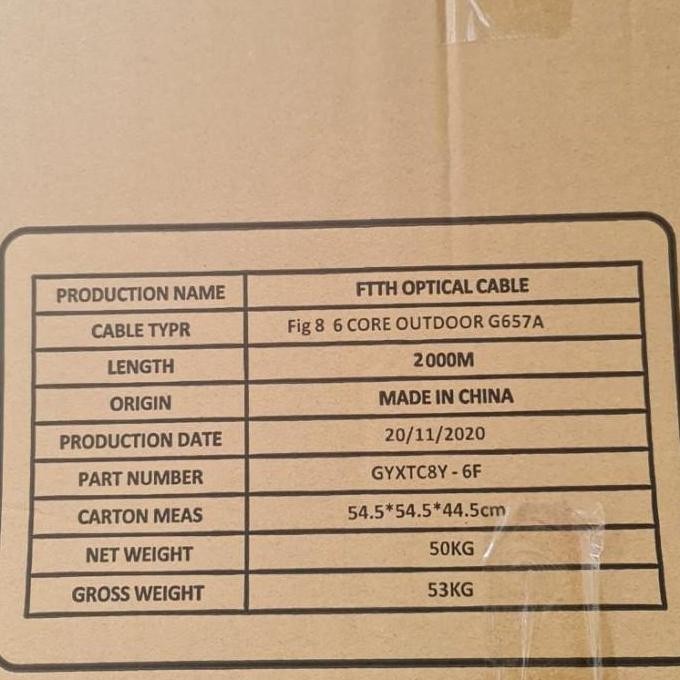 Drop Wire Fo 6 Core Figure 8 2000 Km Dw Fo 6 Core New Stok