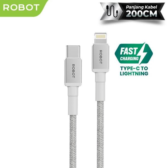ASLI ROBOT KABEL CHARGER TYPE C TO LIGHTNING RSCL200 2M FAST CHARGING