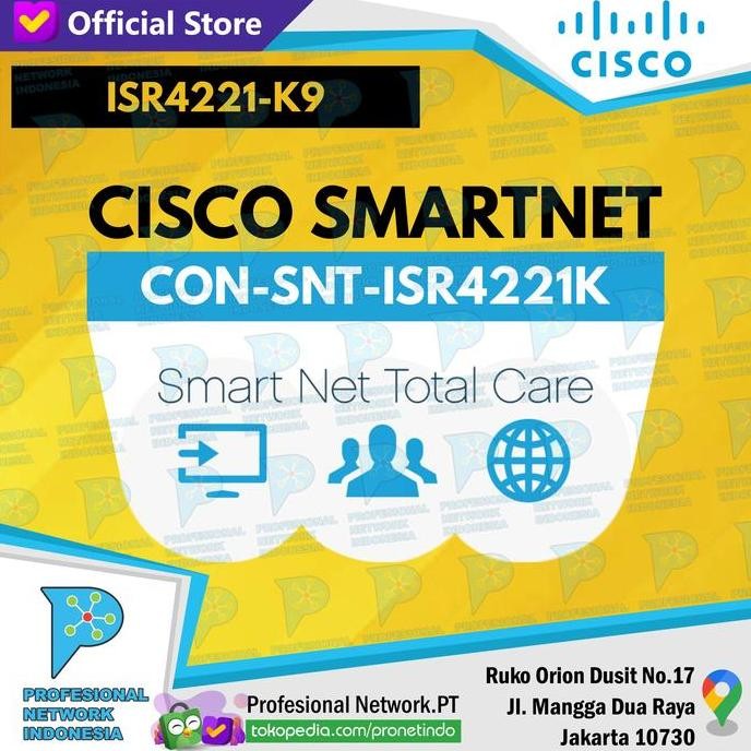 Cisco Smart Net Total Care For Isr4221/K9 [Con-Snt-Isr4221K] New Stok