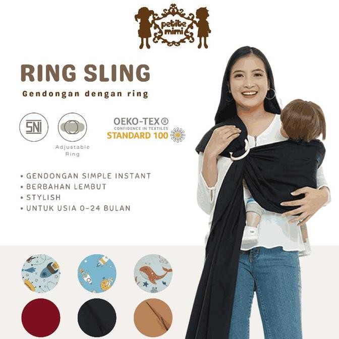 Petite Mimi Gendongan Bayi Ring Sling - gendong anak samping - Gendongan depan belakang - Multifungs