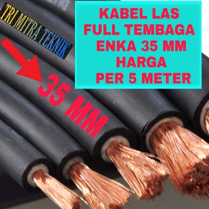ASLI KABEL LAS 35MM ENKA FULL TEMBAGA 5 METER - KABEL ELEKTRODA LAS LISTRIK WELDING