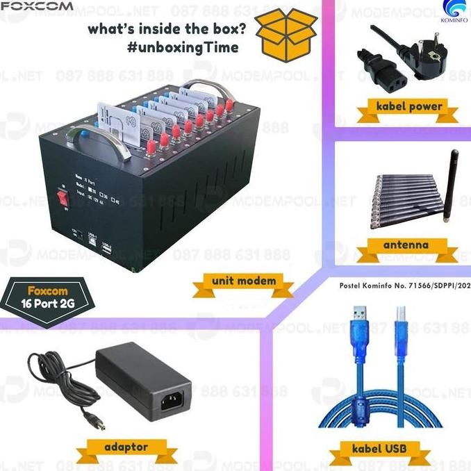 Modem Foxcom 8 Port 4G Usage Used Data Kuota Internet 8Sim Sekaligus New Stok