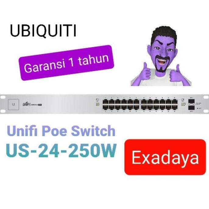 Ubiquiti Unifi Switch 24 Port Poe 250W ( Us-24-250W ) New Stok
