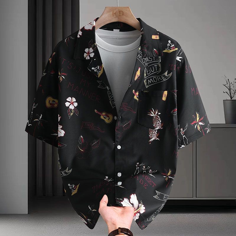 Retro Hot-Selling Short-Sleeve Floral Shirt for Men