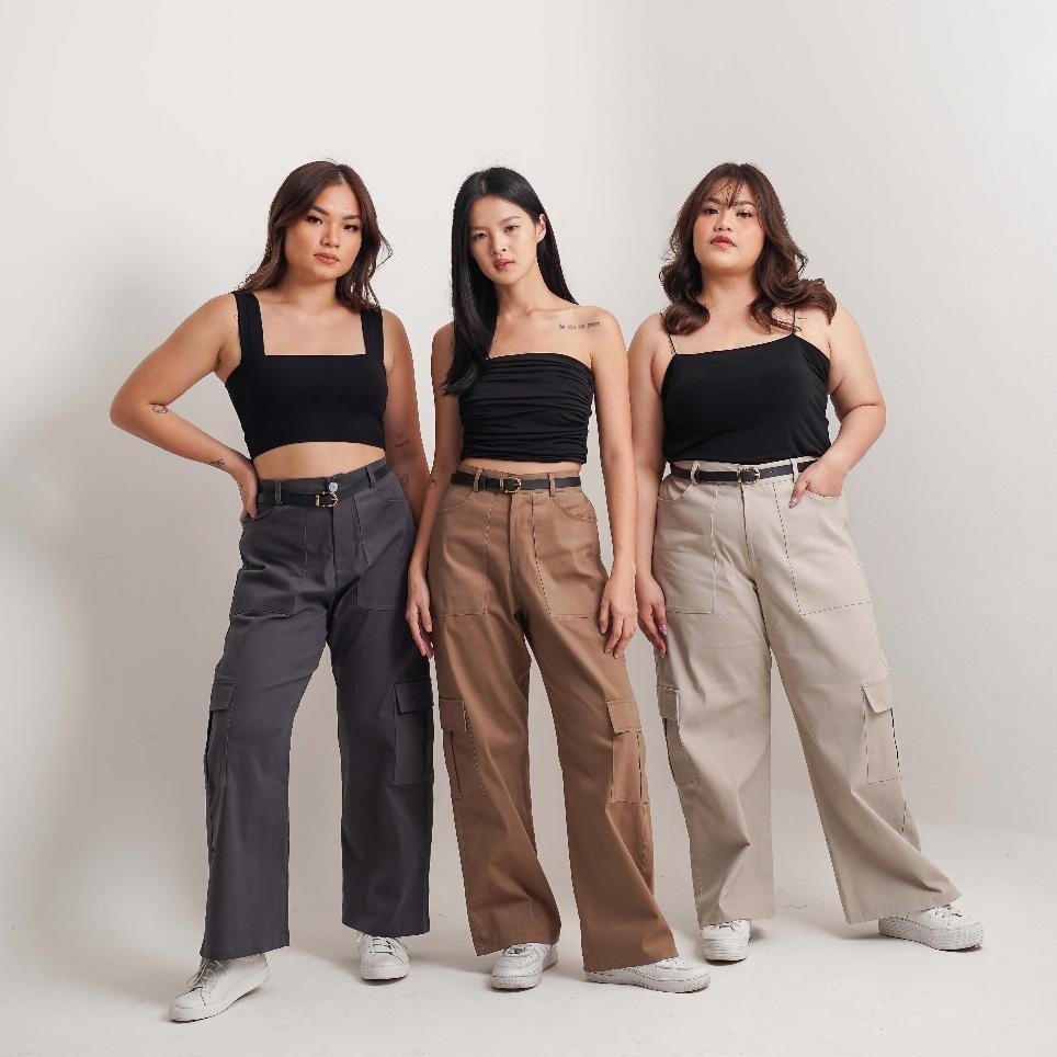 Tutuloph Nara Pants Cargo Long Pants Celana Panjang Kargo Fashion Wanita Jumbo Normal Bsize