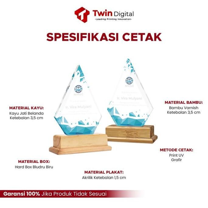 

Custom Plakat Akrilik Premium Piagam Penghargaan Tropi Wisuda - Plakat WP.07 ea