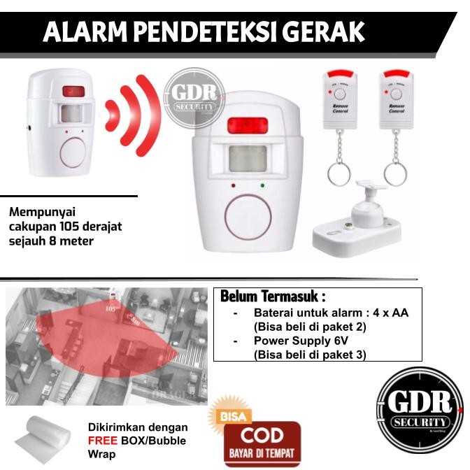 Alarm Sensor Gerak (Bisa +Baterai)/ Alarm Pendeteksi Gerak / Alarm Infrared Anti Maling
