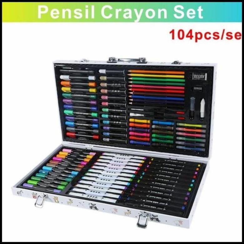

Gv23 Ps - Crayon Art Set 104 Pcs Pensil Warna Warni / Colouring Set 104 Pcs Model Koper / Gulali Books Paket Mewarnai Isi 104 Pcs Model Koper Gv23