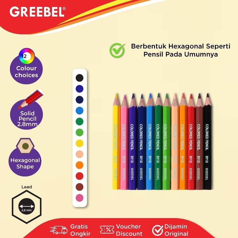 

Re27 Greebel Pensil Warna 12 Warna Half / Classic Color Pencils (3012) / Warna Lebih Nyata Re27