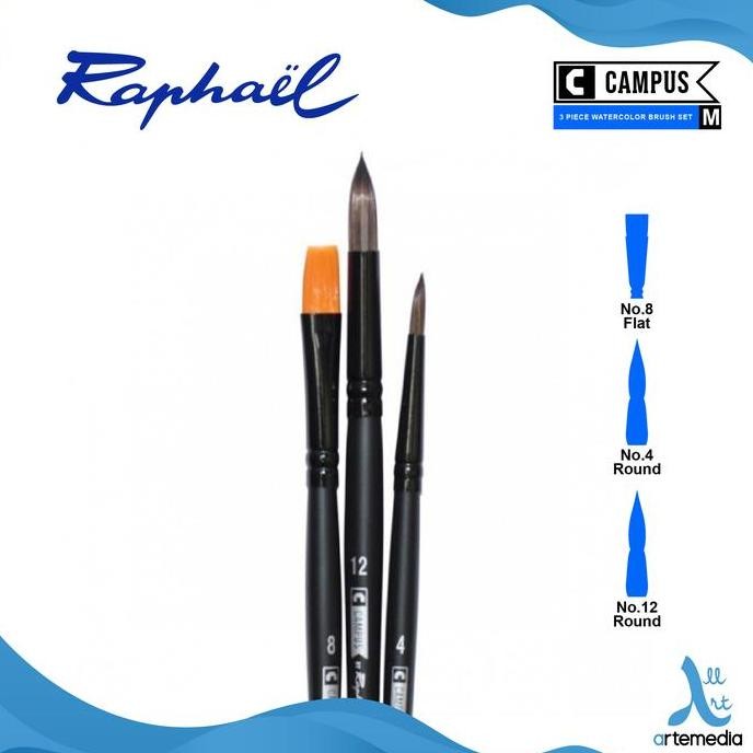 

Promo Kuas Lukis Raphael Campus Set 3 - Synthetic Brush Gagang Pendek