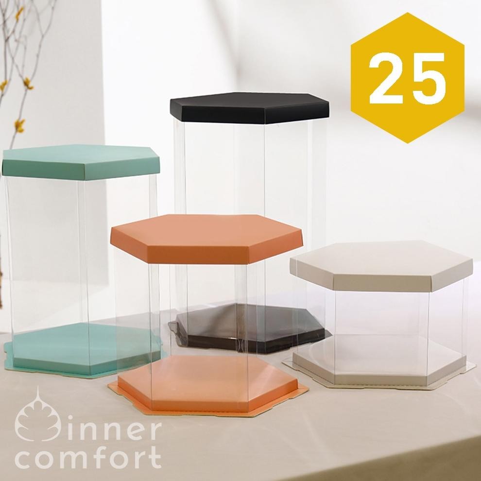 

Fn-56 Cake Box / Kotak Kue / Giftbox Hexagon / Segi Enam 25 Cm Transparan Mika Bening Elegan Mewah Kokoh Putih / Hitam / Biru