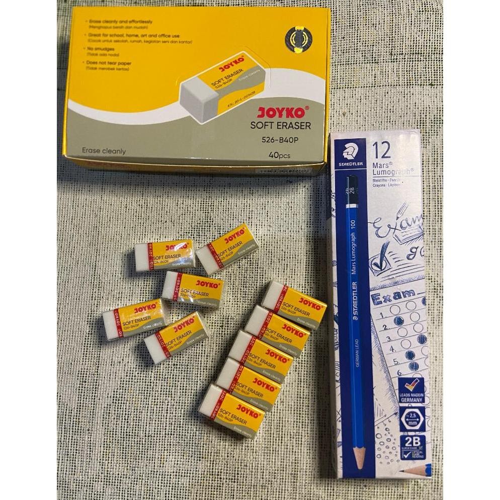 

Paket Bundle Terbaru [Paket] Pensil Staedler 2B 1 Lusin & Penghapus Joyko 526-B40Bl 10 Pcs - Promo Gajian Sale