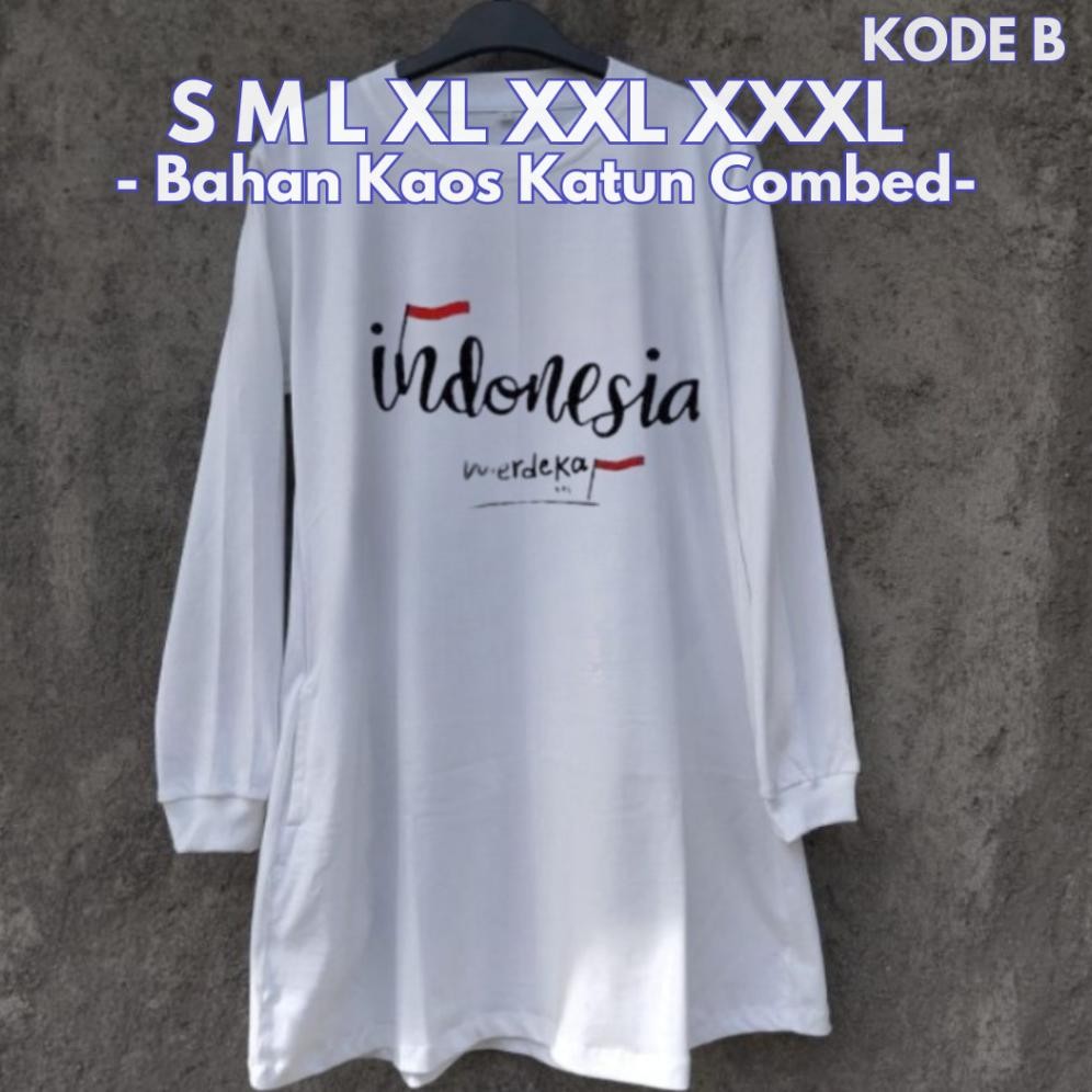 Baju Atasan Wanita Terbaru Merah Putih Tunik Bo S M L Xl Xxl Xxxl Kaos Katun Combed Tunik Wanita 17 