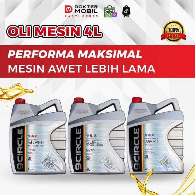 Oli Mesin Mobil Terbaik 9 Circle Synthetic Engine Oil Wert Plus 4L 5W30 5W40 10W40