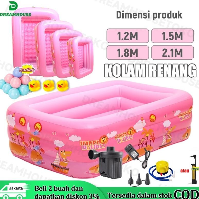 1.5-3.1M Kolam Renang Anak Jumbo 3Rings Kolam Renang Keluarga Tiup Besar Family Inflatable Swimming 