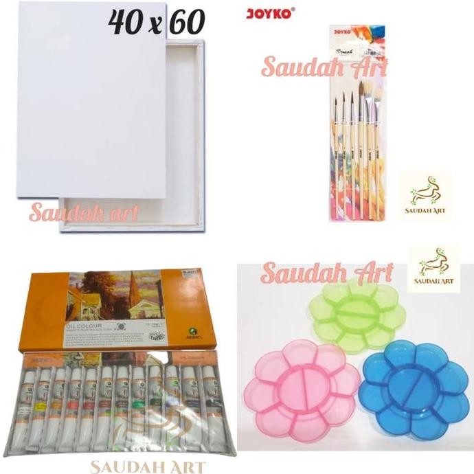 

Paket Kanvas Lukis (Kanvas 40X60,Kuas,Palet,Cat Minyak Maries)