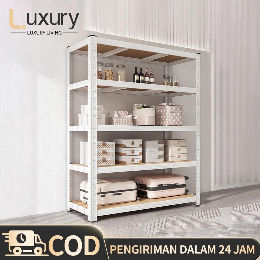 60-120CM 5 Susun Serbaguna Rak Besi Lemari Dapur / Supermarket / Gudang Rak Besi Rak